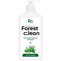 Средство для мытья посуды 1 л "FOREST Clean" дозатор/гель, Алоэ Вера