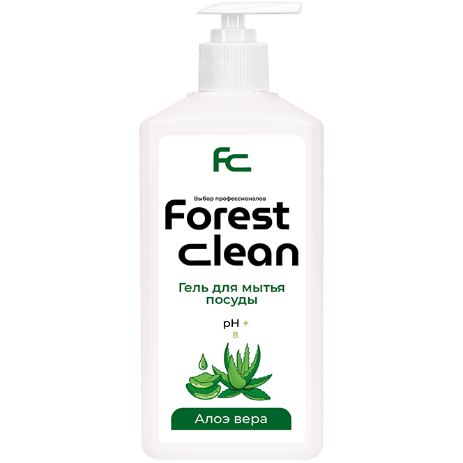 Средство для мытья посуды 1 л "FOREST Clean" дозатор/гель, Алоэ Вера Средство для мытья посуды 1 л "FOREST Clean" дозатор/гель, Алоэ Вера