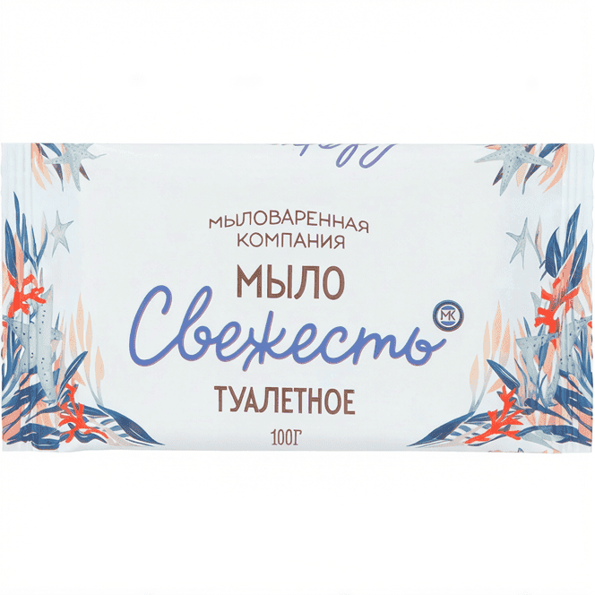 Мыло кусковое 100 г туалетное в цветной обертке ММК, Свежесть Мыло кусковое 100 г туалетное в цветной обертке ММК, Свежесть