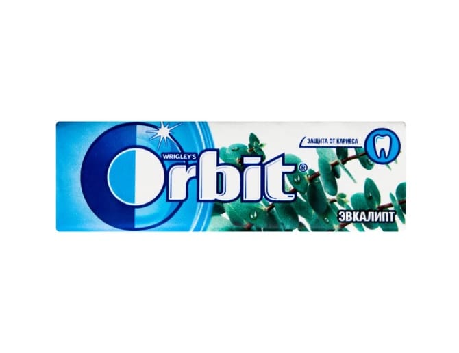 Жевательная Резинка "Orbit" (30 шт.упак), Эвкалипт Жевательная Резинка "Orbit" (30 шт.упак), Эвкалипт